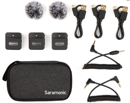 Saramonic mikrofonsystem med två sändare och en mottagare, 3,5mm
